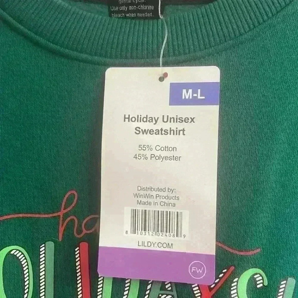 Unisex Holiday Sweatshirt size 2 M-L & 1 S NWT - Picture 7 of 13